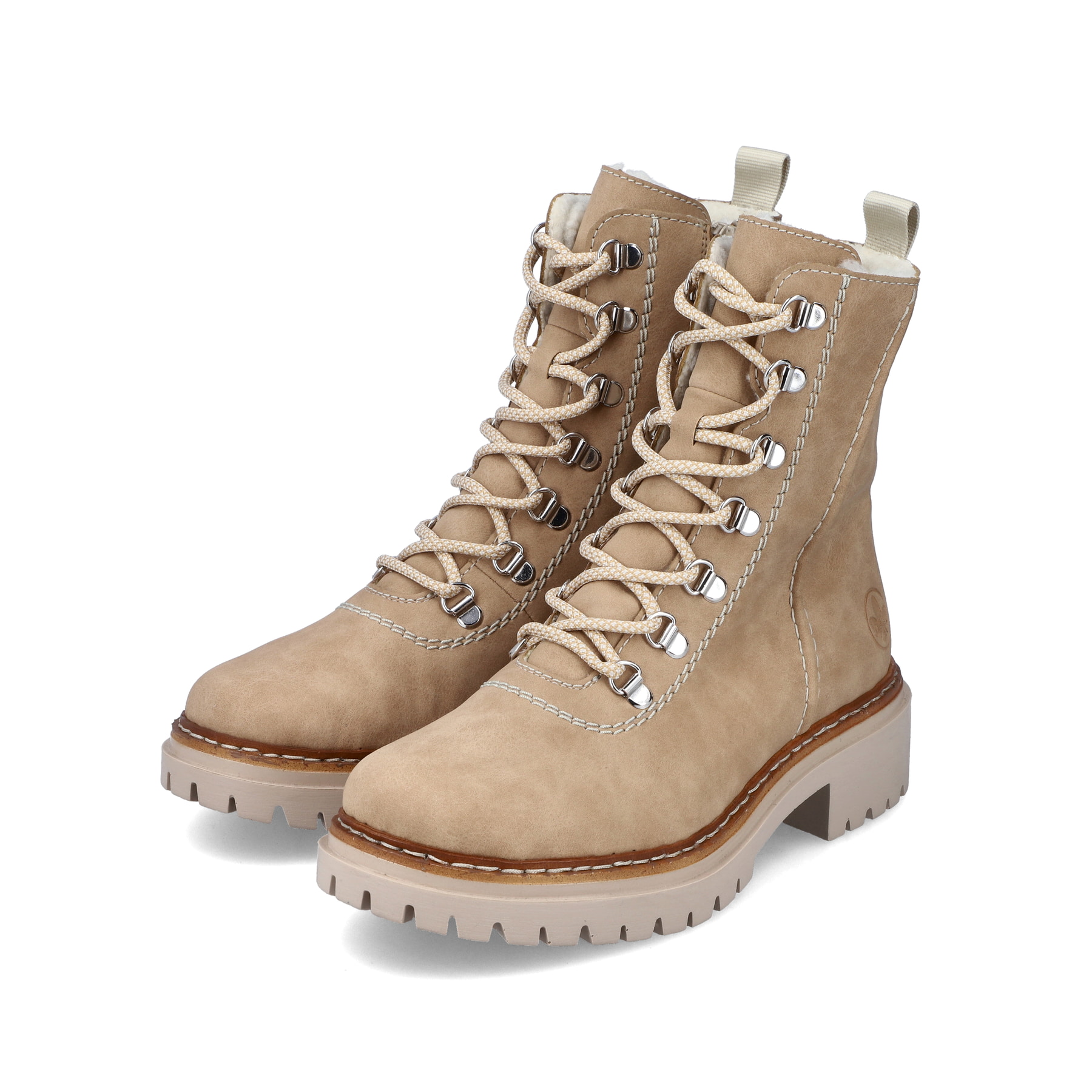 Rieker Damen Schnürstiefel braunbeige
