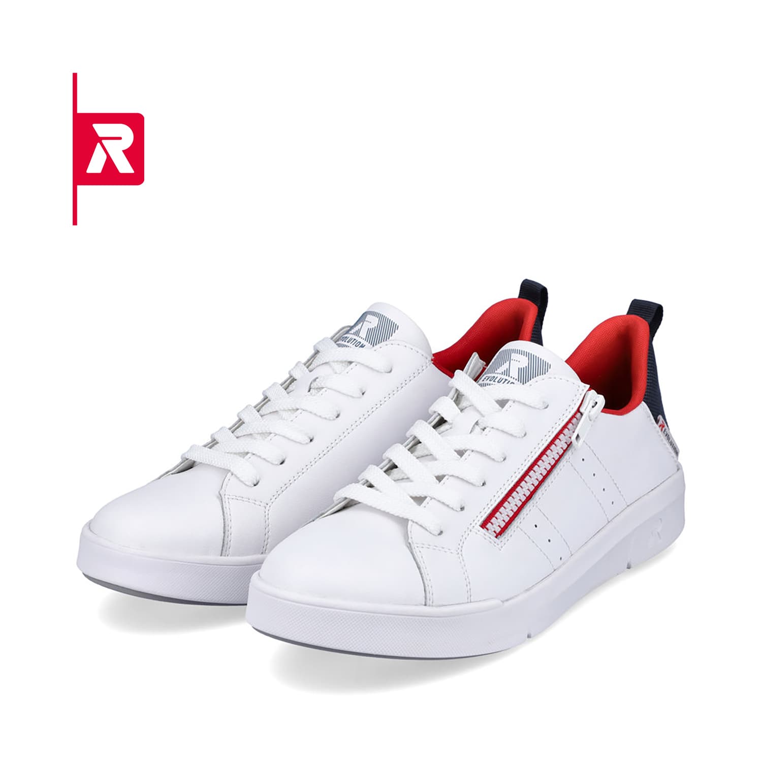 Rieker EVOLUTION Damen Sneaker snow-white true-red
