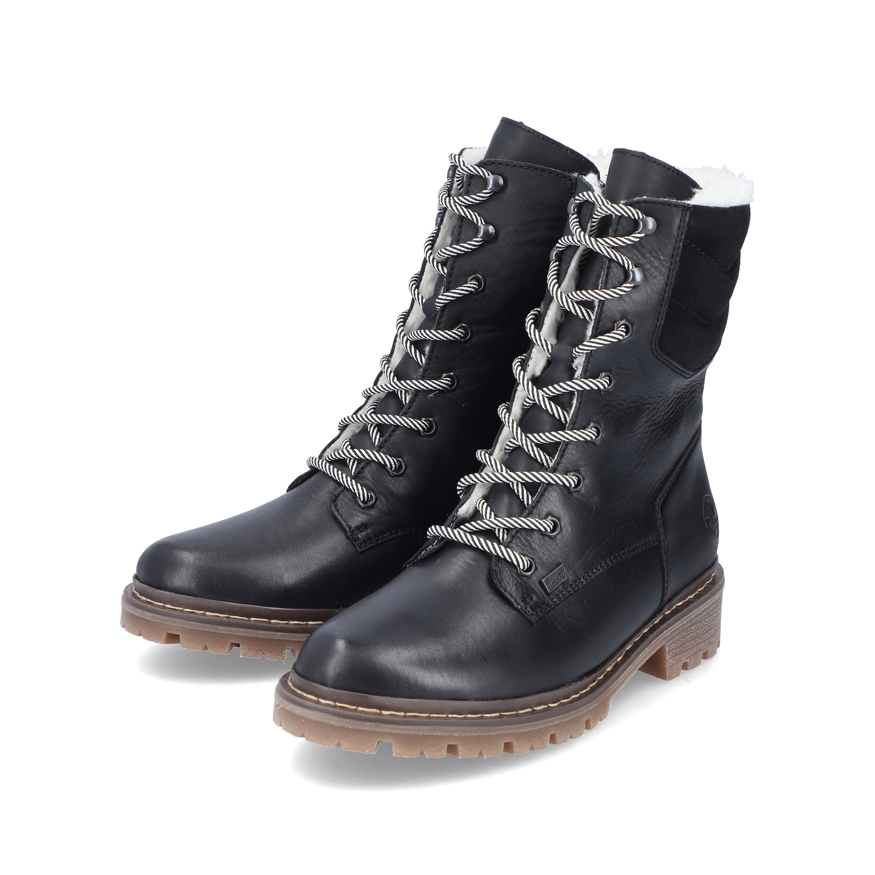 Rieker Damen Schnürstiefel tiefschwarz