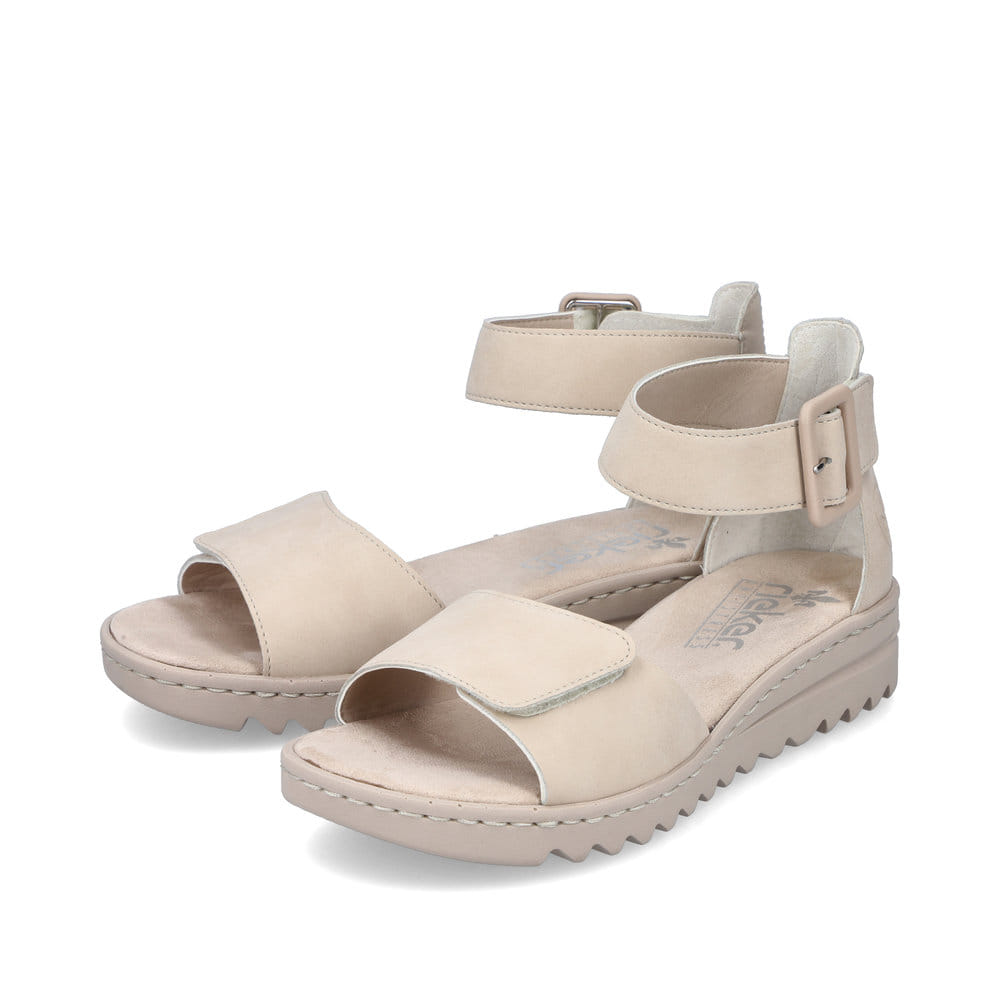 Rieker Damen Keilsandaletten hellbeige