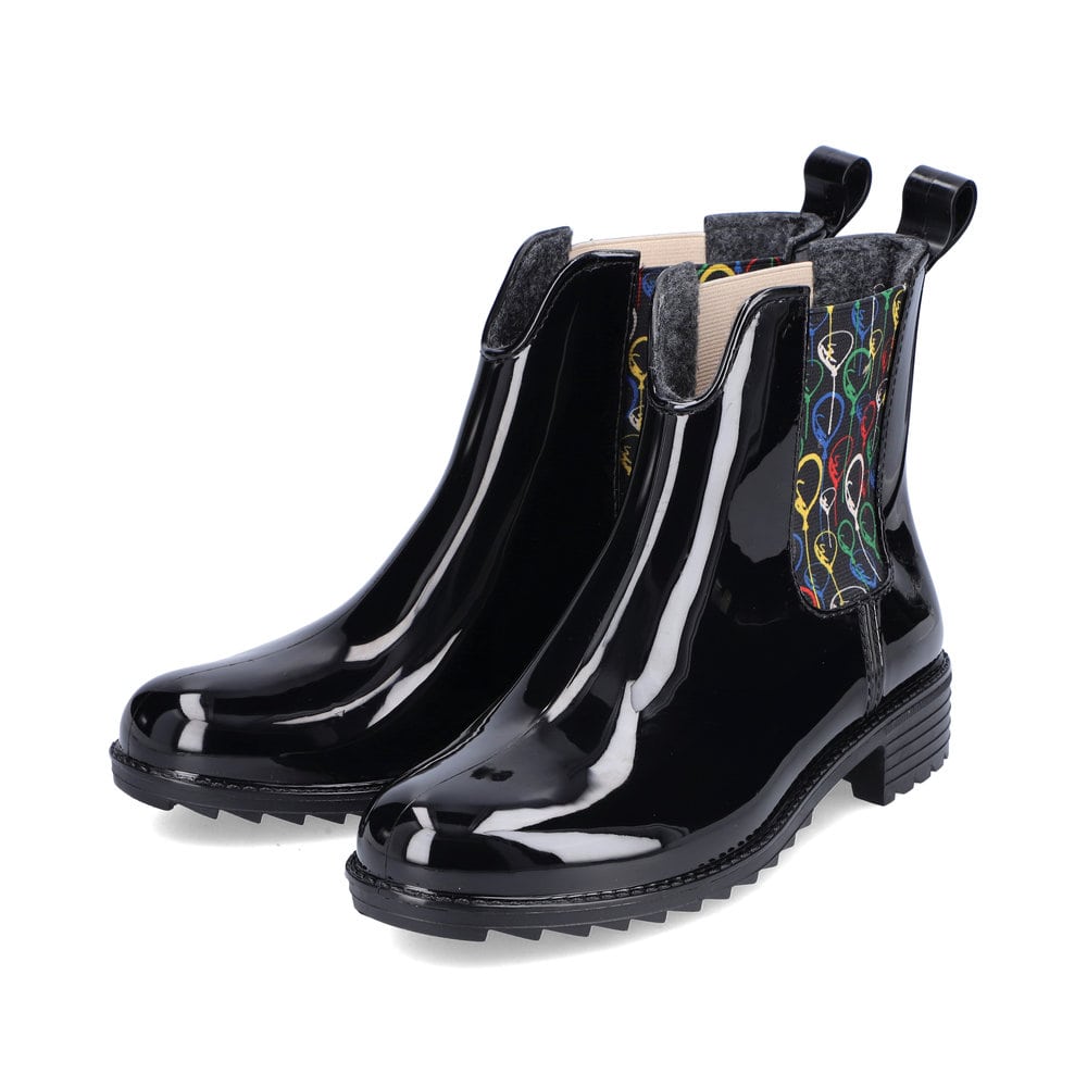Rieker Damen Chelsea Boots glanzschwarz