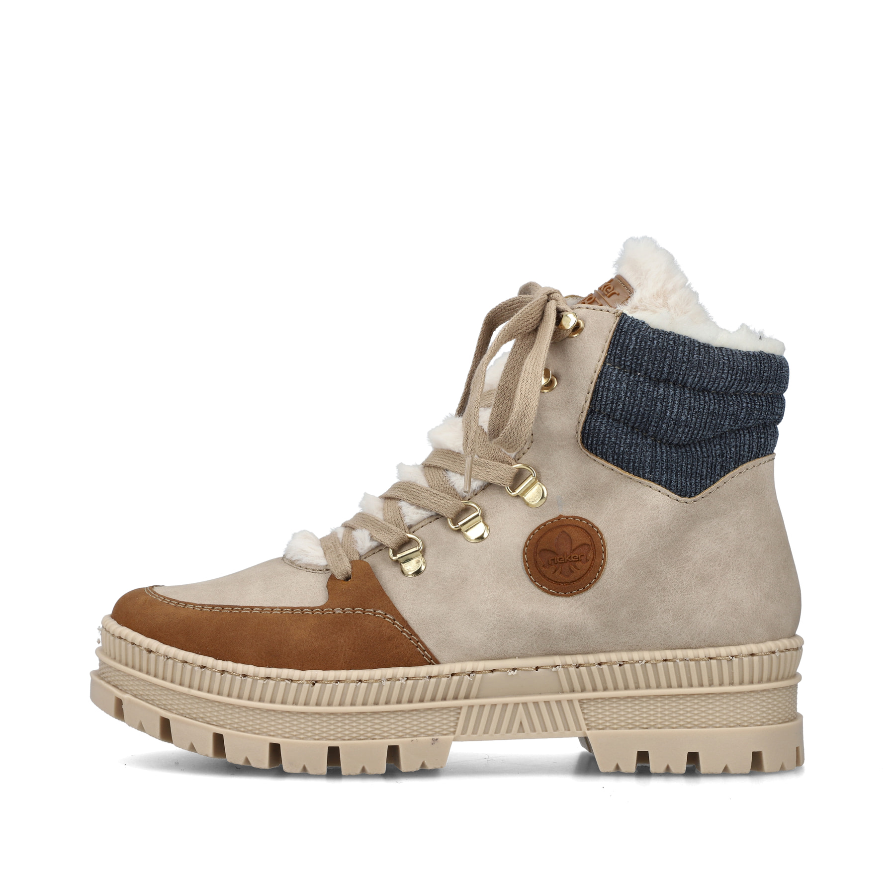 Rieker Damen Schnürstiefel beige-noisette