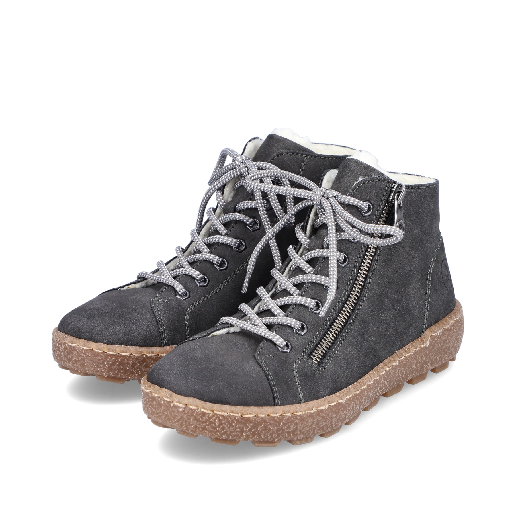 Rieker Damen Schnürschuhe asphaltgrau