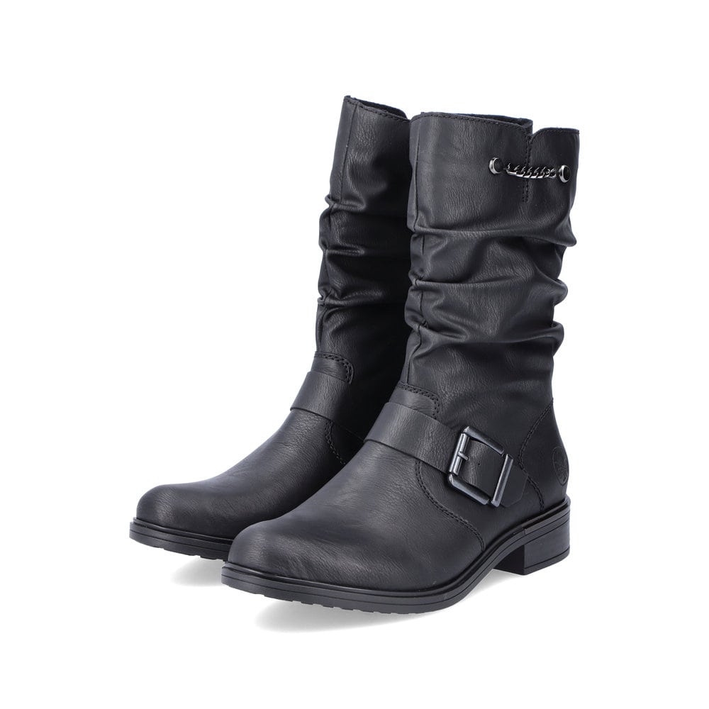 Rieker Damen Biker Boots tiefschwarz