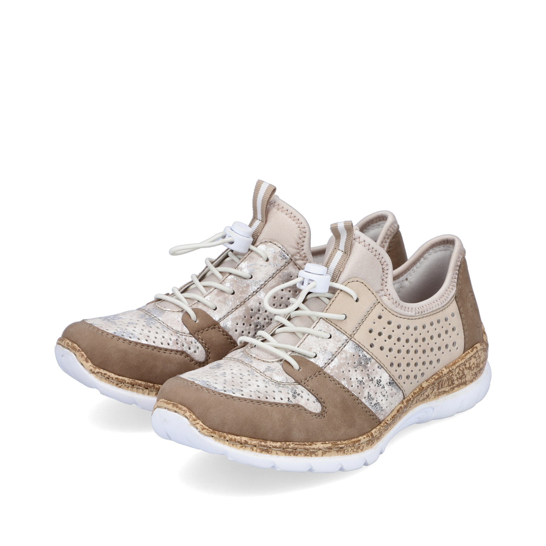Rieker Damen Slipper braunbeige