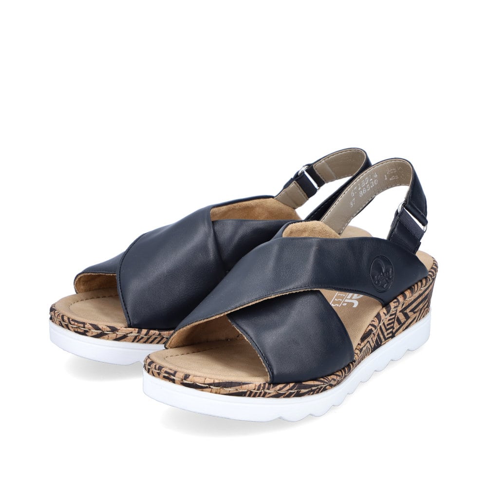 Rieker Damen Keilsandaletten marineblau