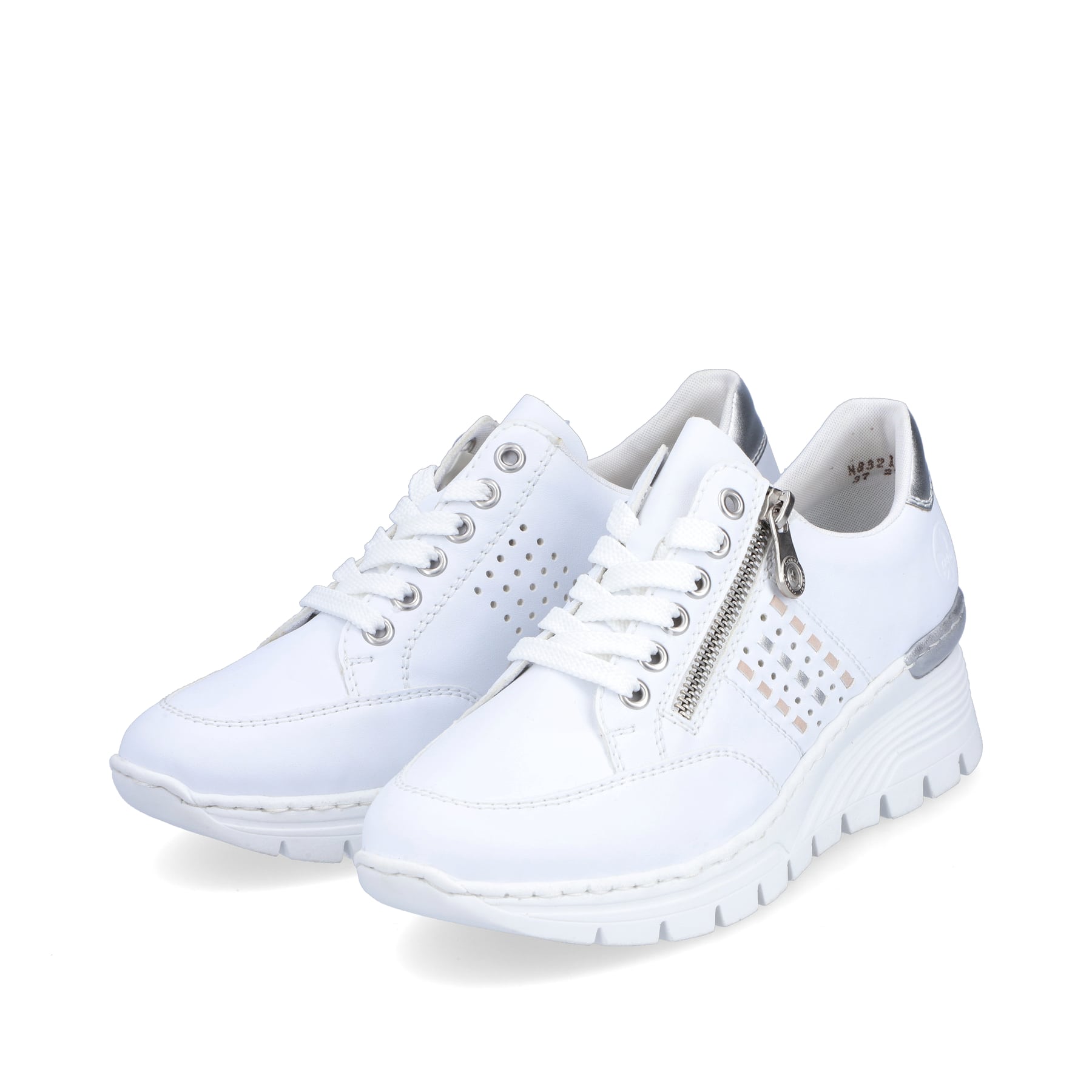 Rieker Damen Sneaker reinweiß