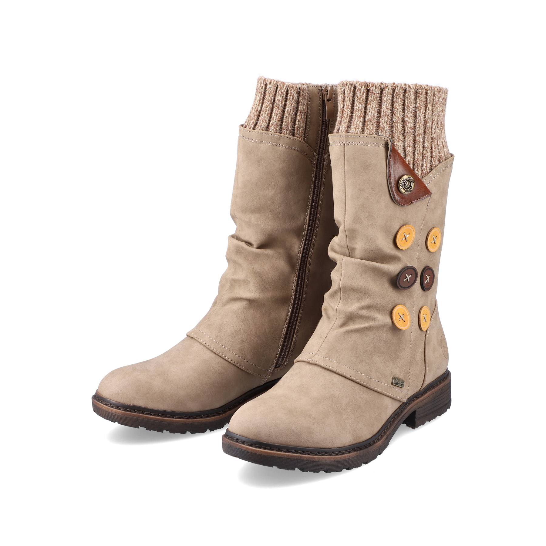 Rieker Damen Langschaftstiefel beige