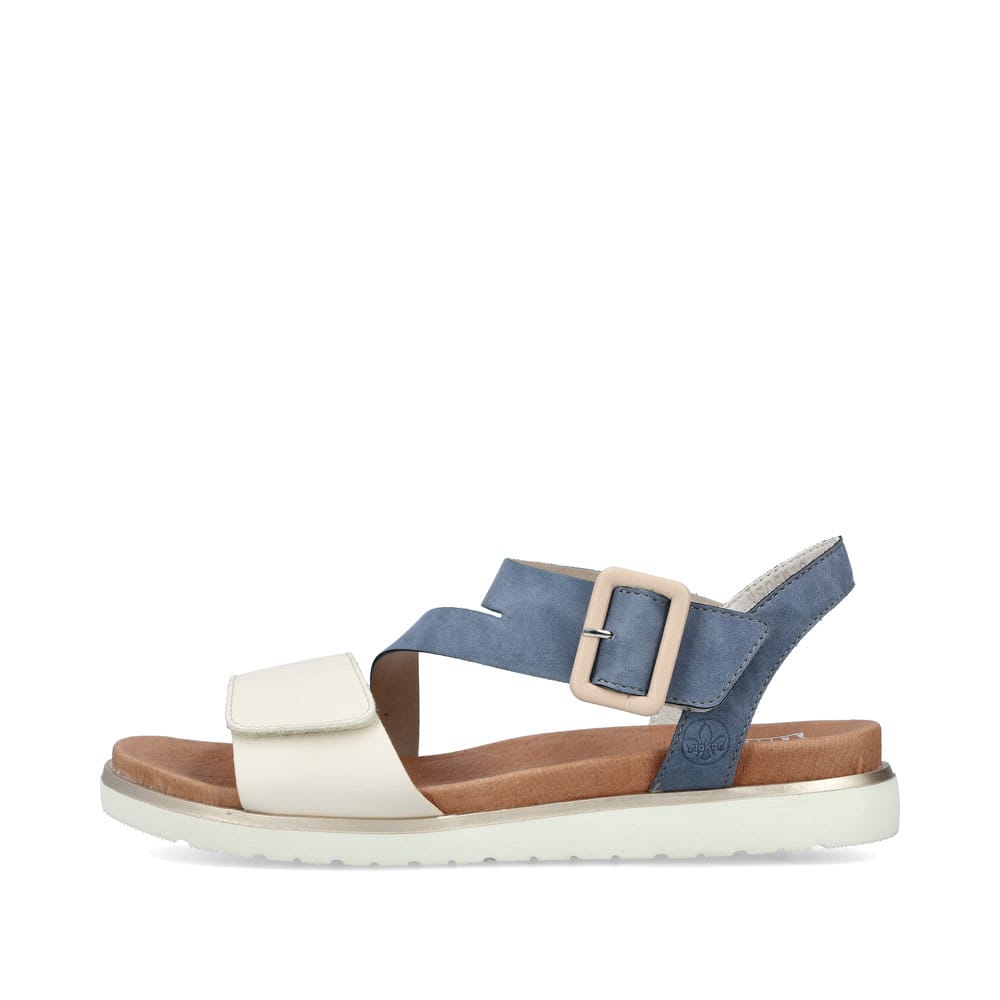 Rieker Damen Riemchensandalen pazifikblau-altweiß