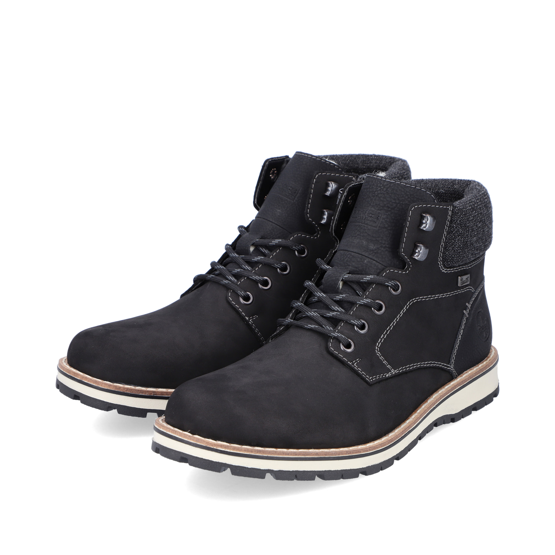 Rieker Herren Schnürstiefel tiefschwarz