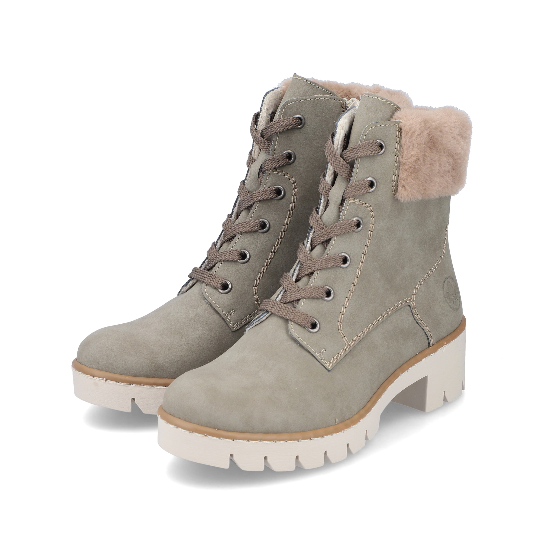 Rieker Damen Schnürstiefel khaki-braun