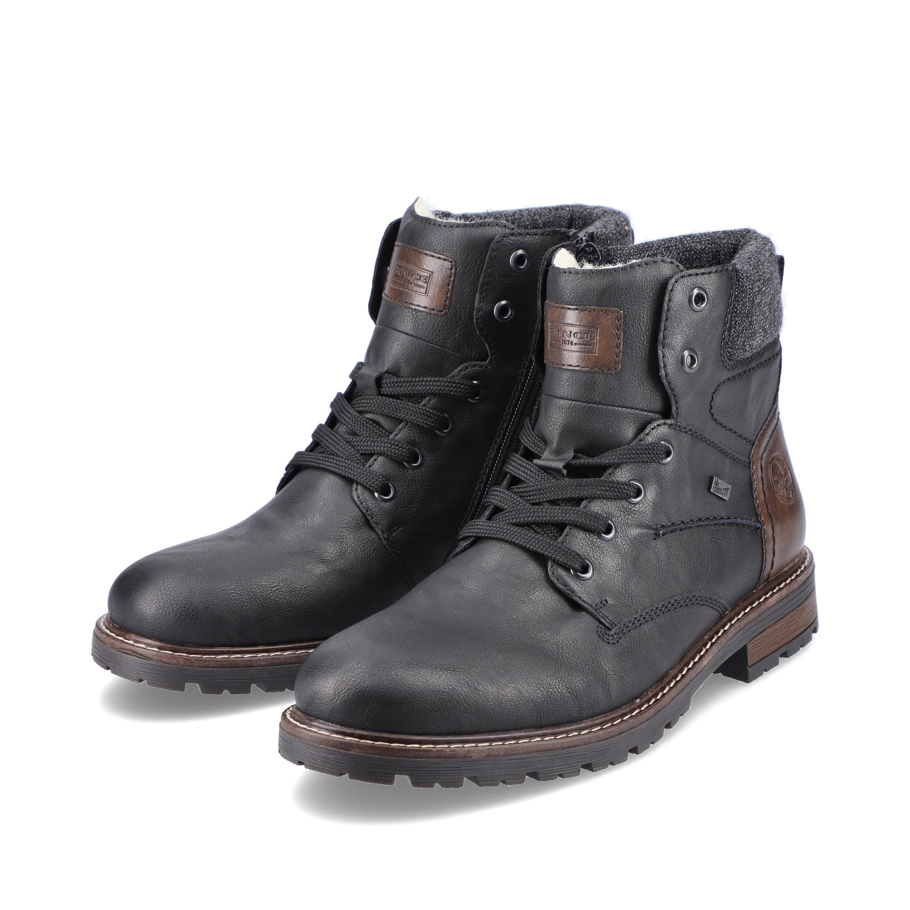 Rieker Herren Schnürstiefel tiefschwarz
