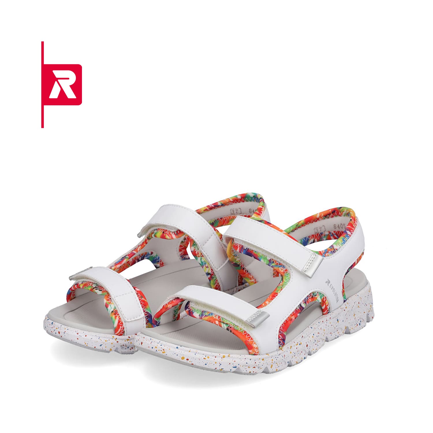 Rieker EVOLUTION Damen Trekkingsandalen swan-white rainbow