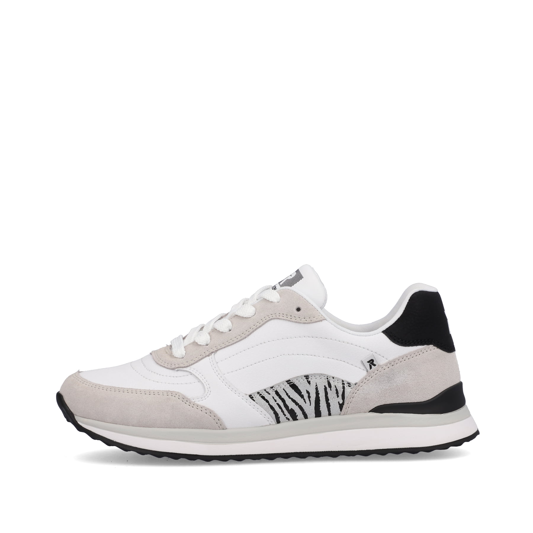 Rieker EVOLUTION Damen Sneaker swan-white arctic-grey zebra