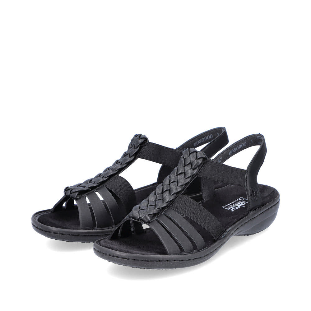 Rieker Damen Riemchensandalen asphaltschwarz
