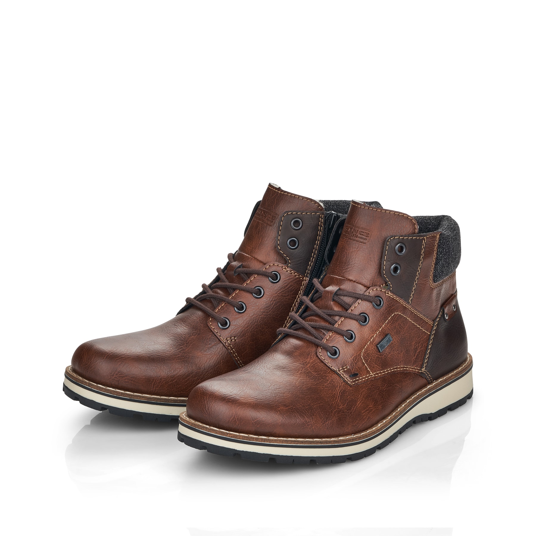 Rieker Herren Schnürstiefel kastanienbraun