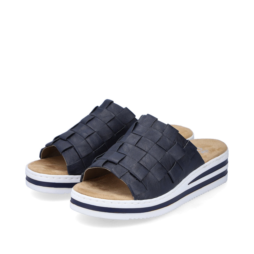 Rieker Damen Pantoletten marineblau