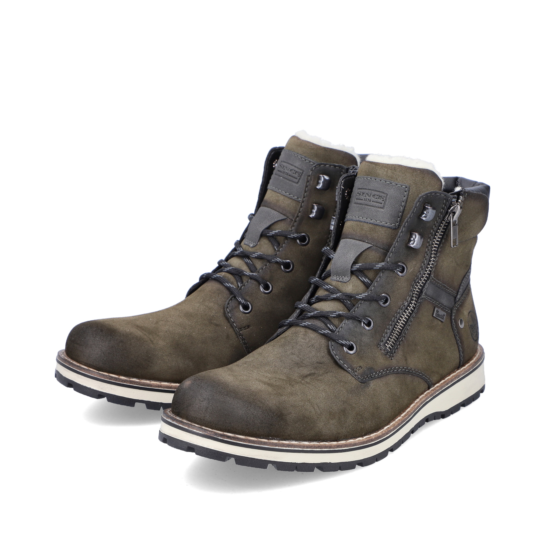 Rieker Herren Schnürstiefel olivgrün