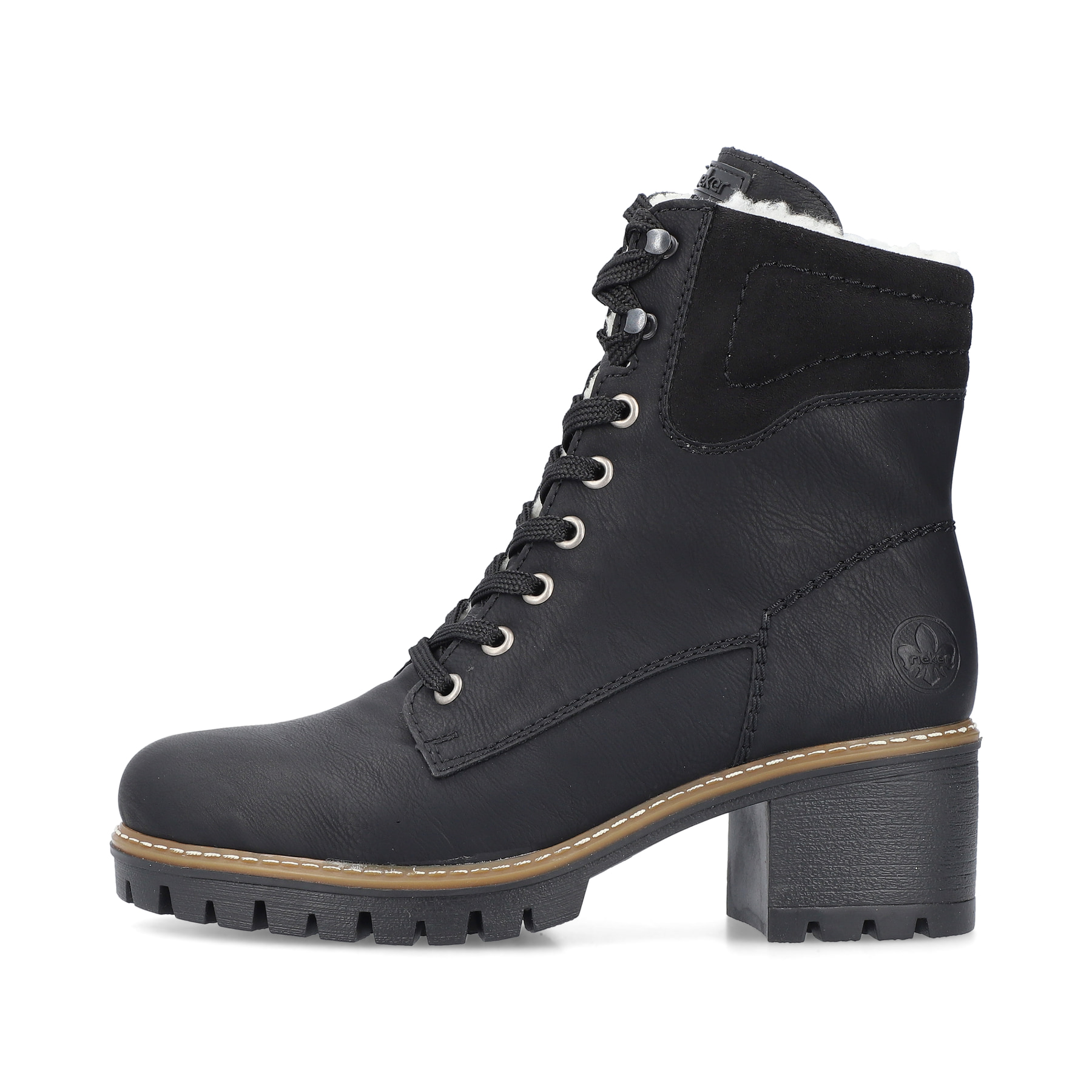 Rieker Damen Schnürstiefel tiefschwarz