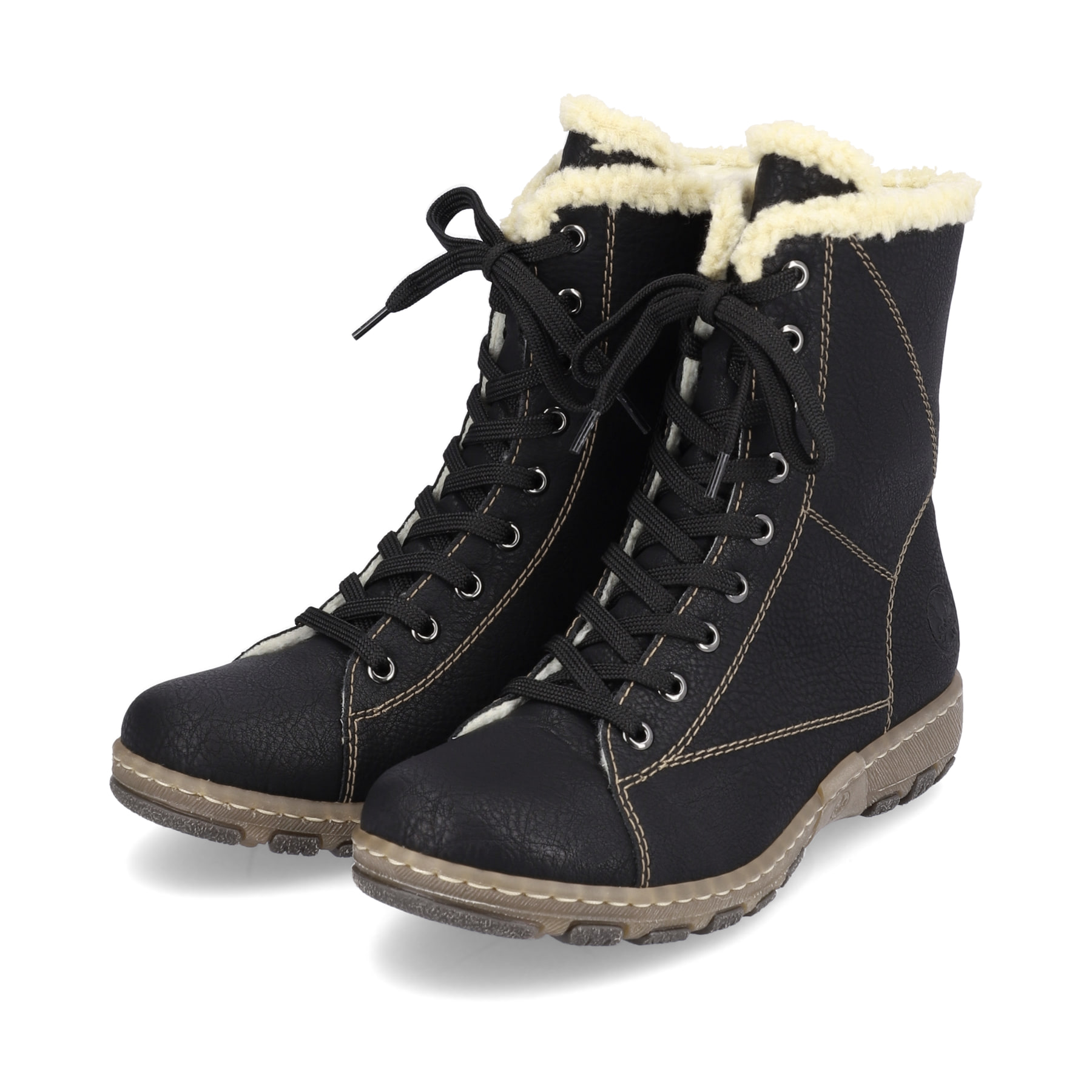 Rieker Damen Schnürstiefel tiefschwarz