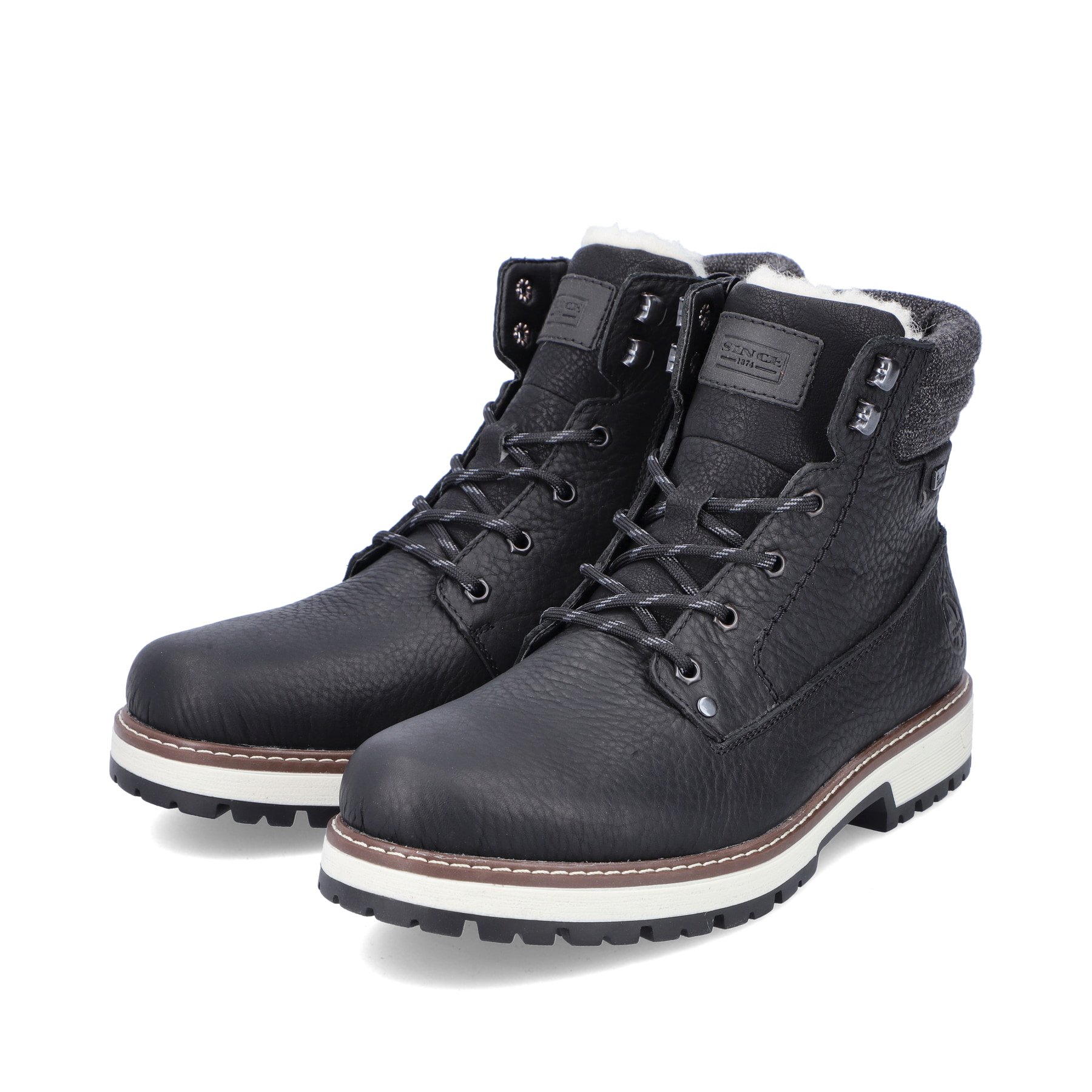 Rieker Herren Schnürstiefel tiefschwarz