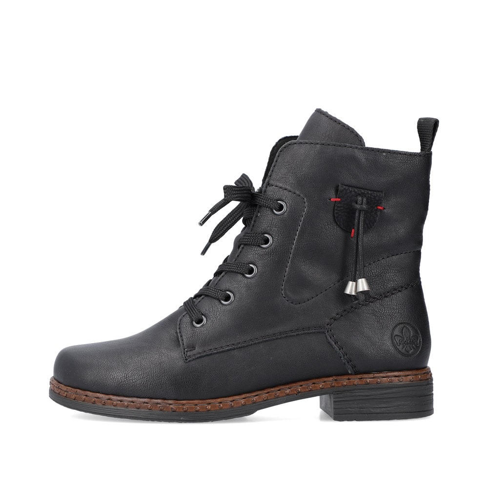 Rieker Damen Schnürstiefel tiefschwarz