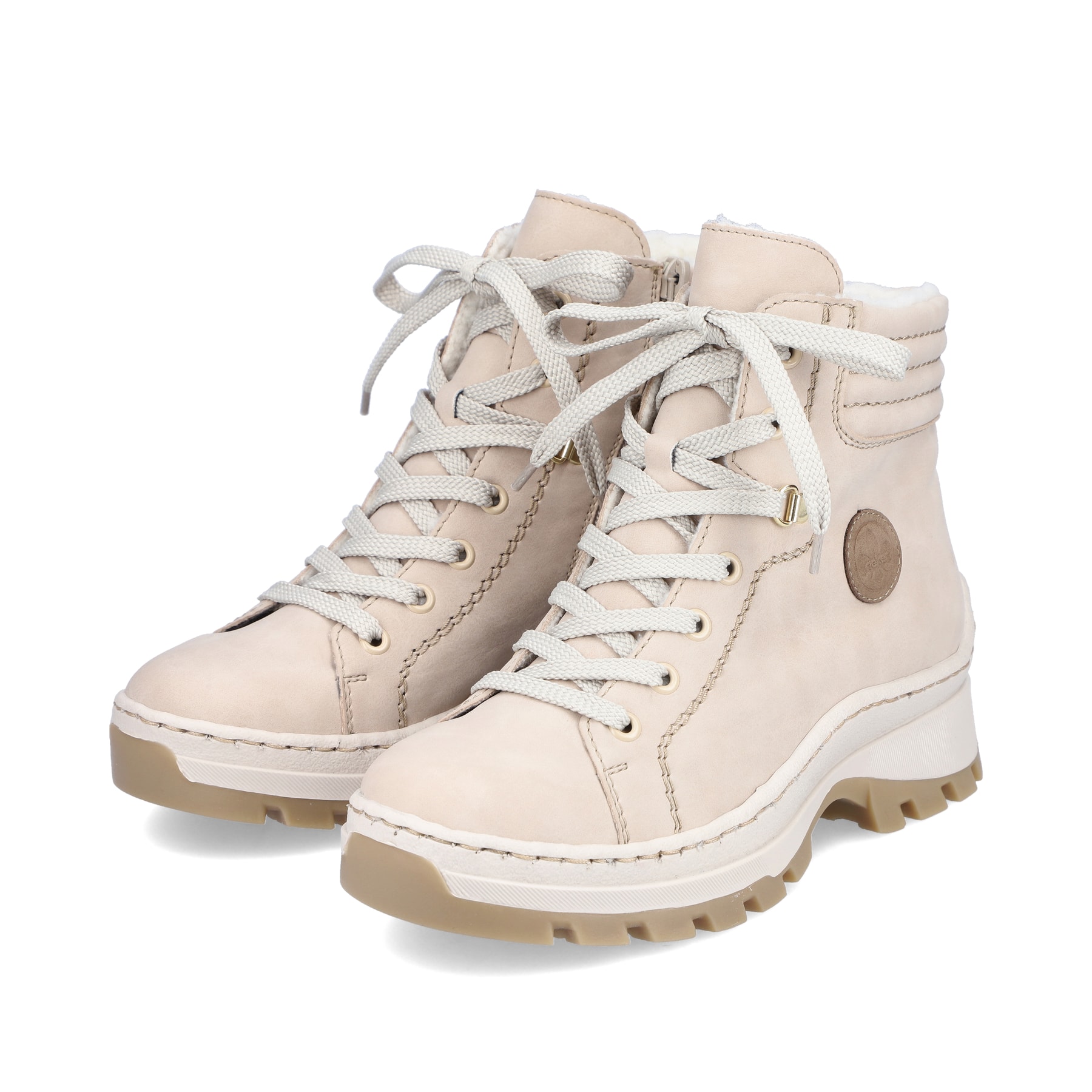 Rieker Damen Schnürstiefel hellbeige