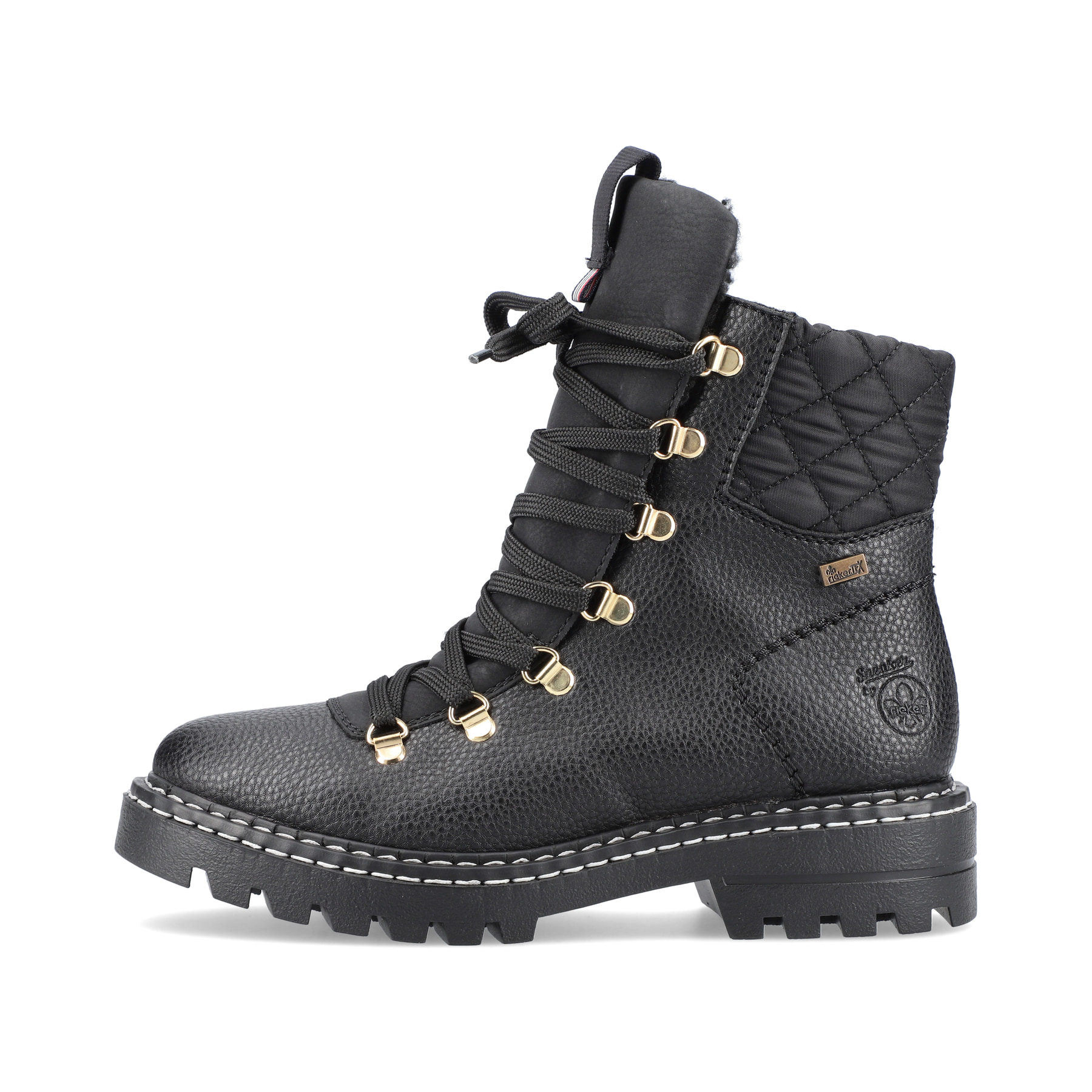Rieker Damen Schnürstiefel tiefschwarz