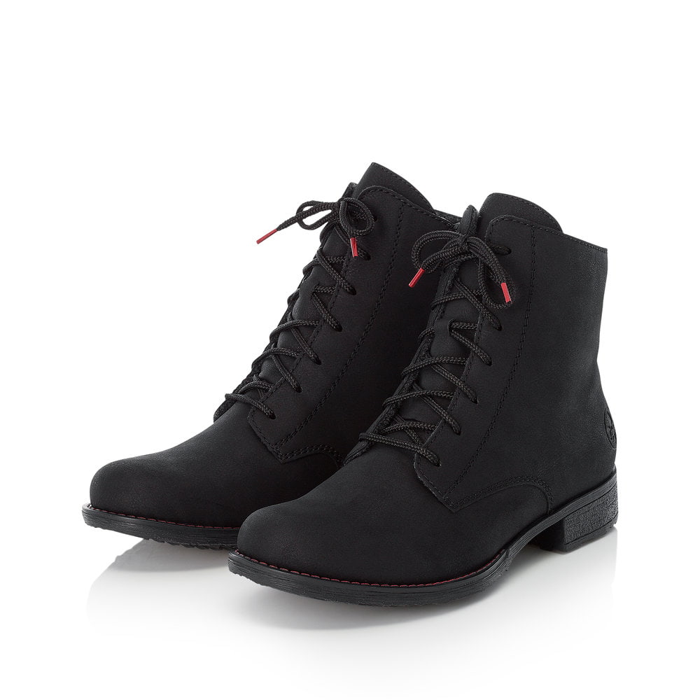 Rieker Damen Schnürstiefel graphitschwarz