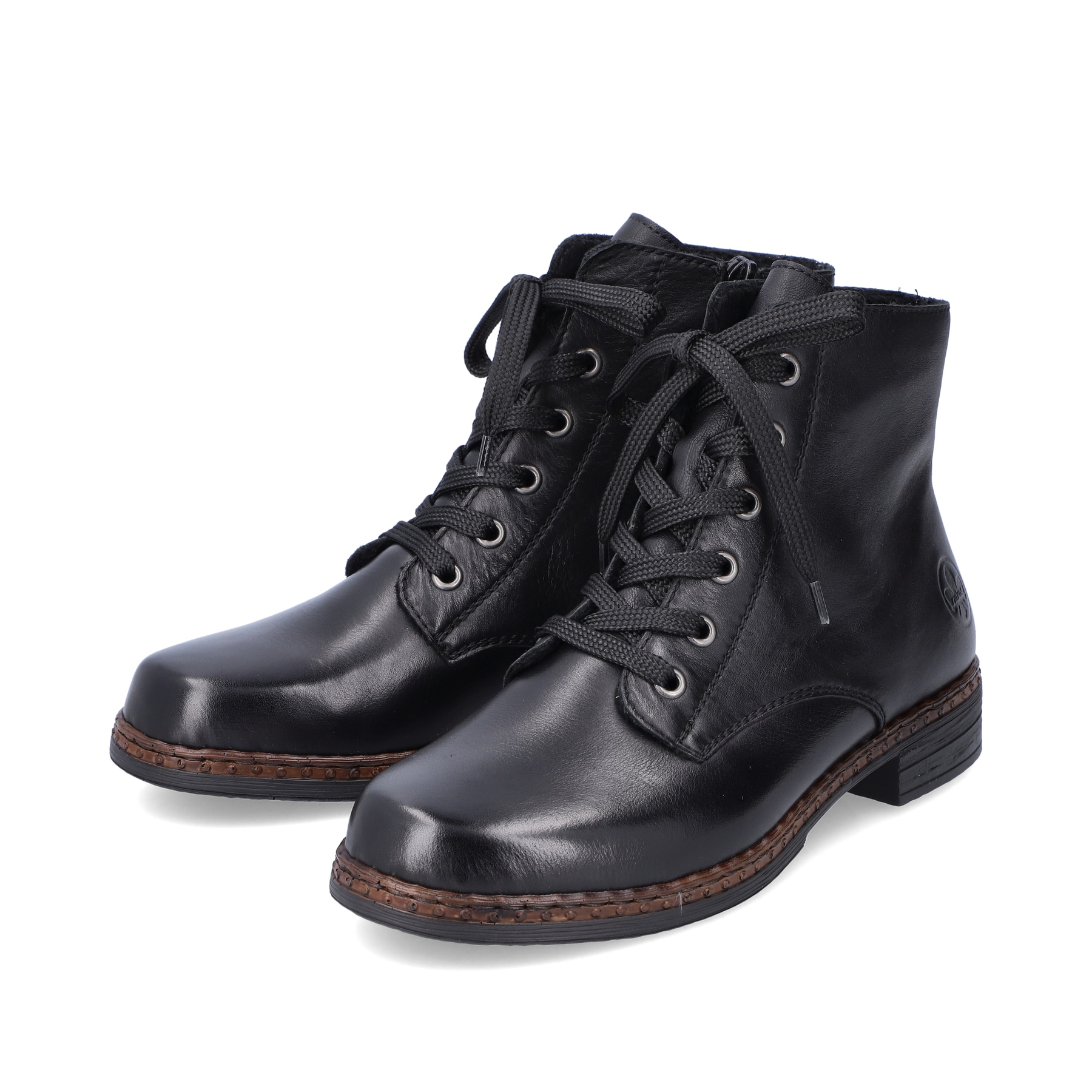 Rieker Damen Schnürstiefel nachtschwarz