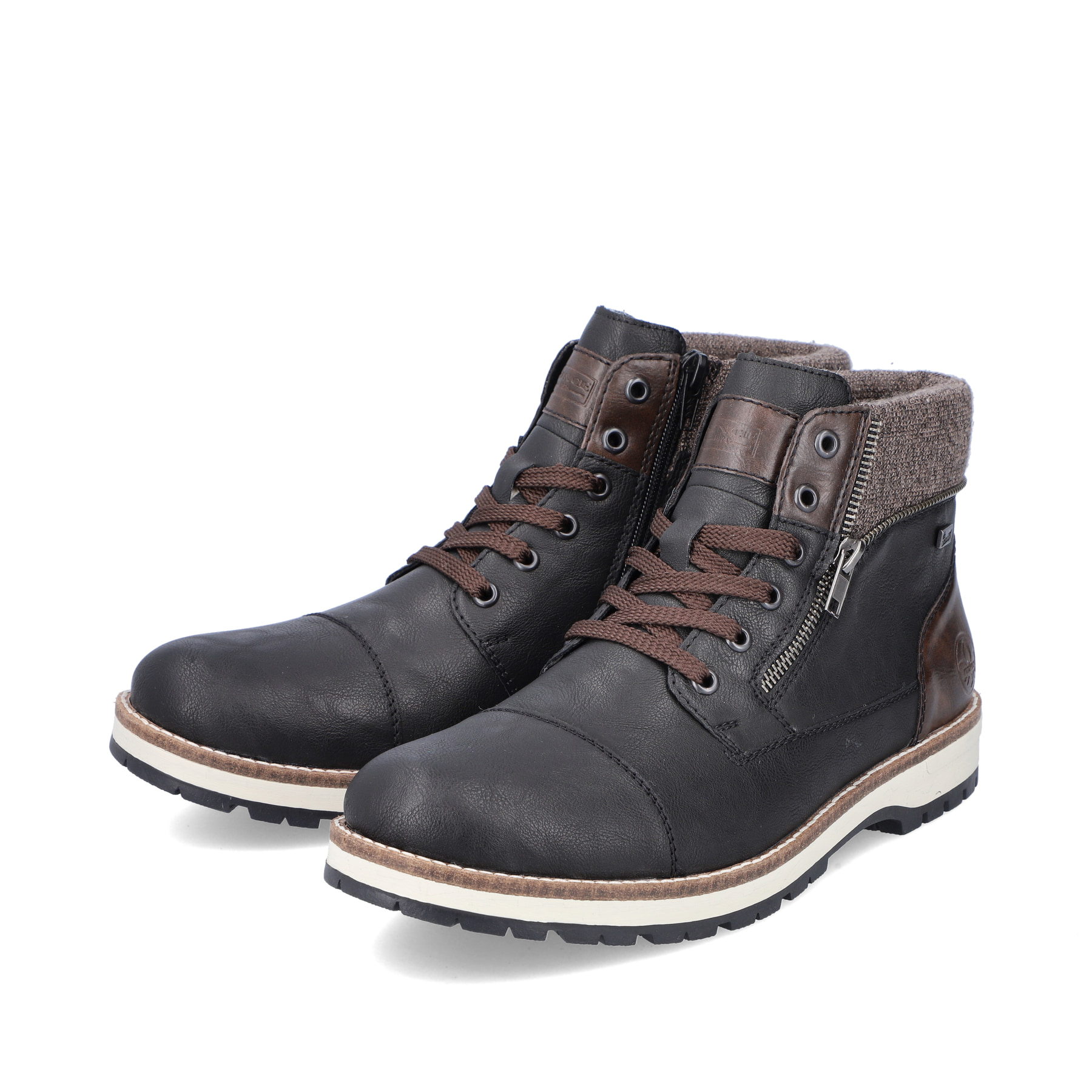 Rieker Herren Schnürstiefel nachtschwarz