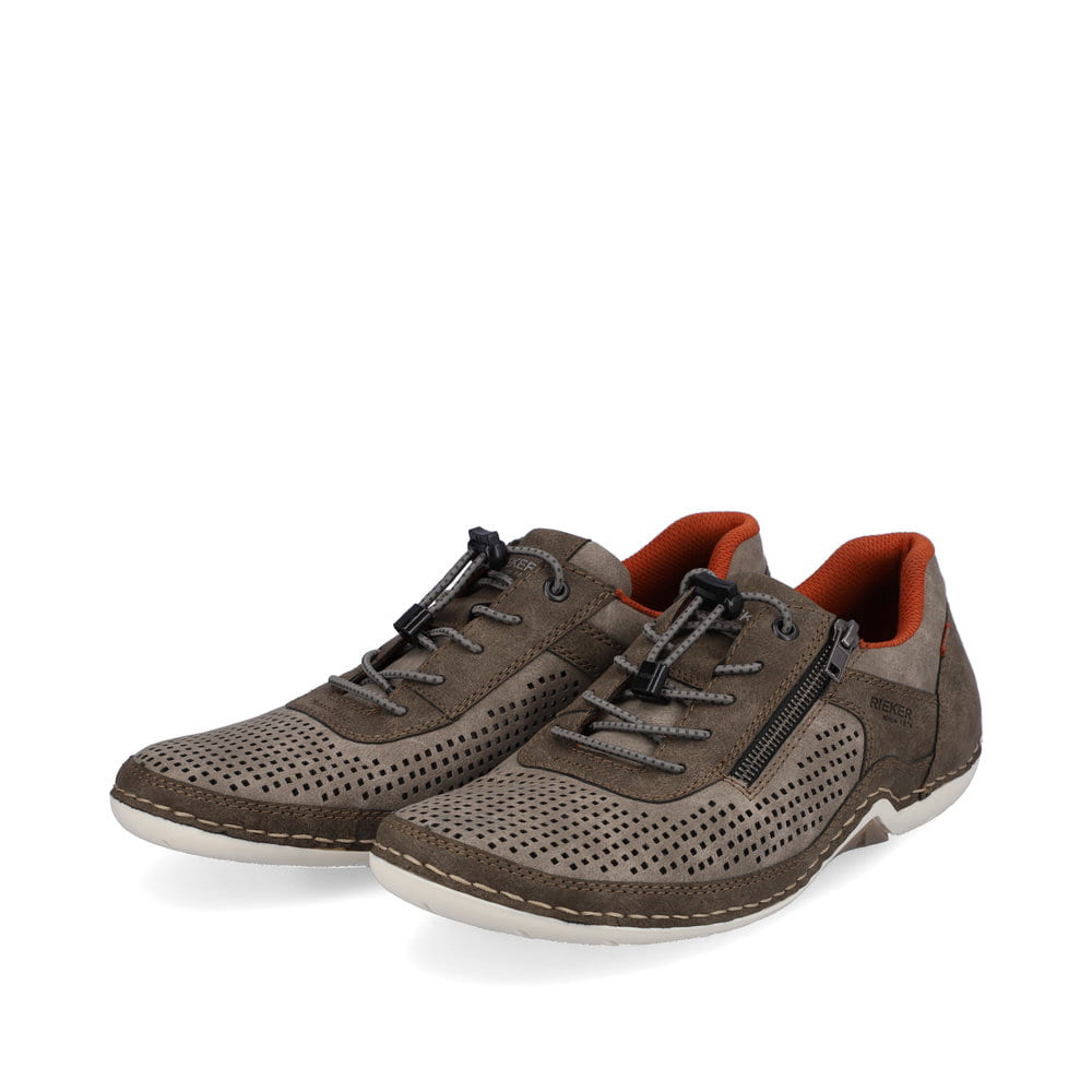 Rieker Herren Slipper olivbraun-orange