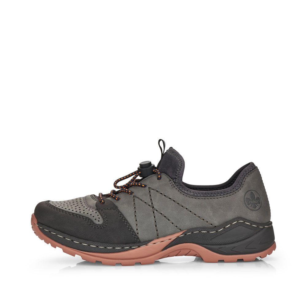 Rieker Damen Slipper asphaltgrau