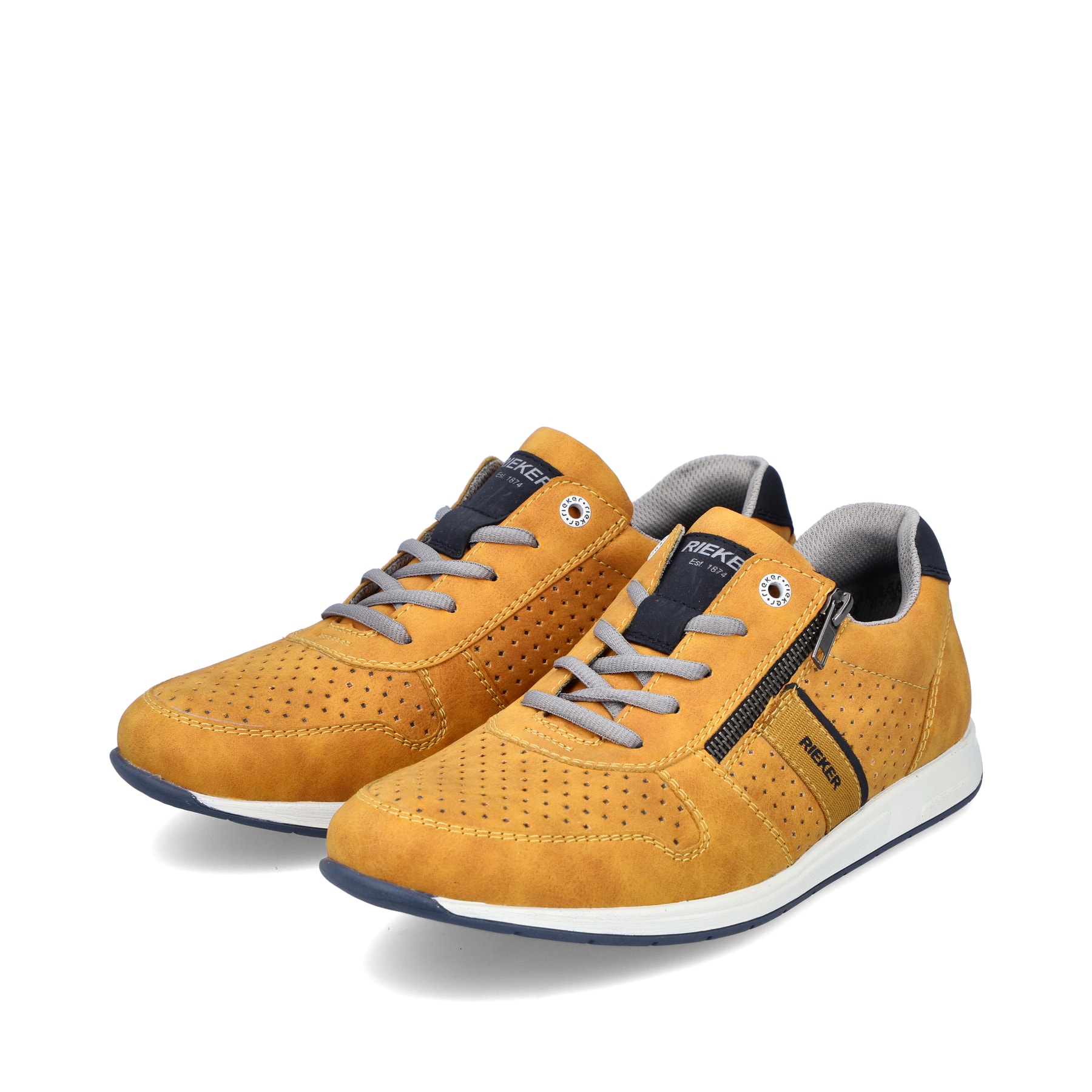 Rieker Herren Schnürschuhe sonnenblumengelb-marineblau