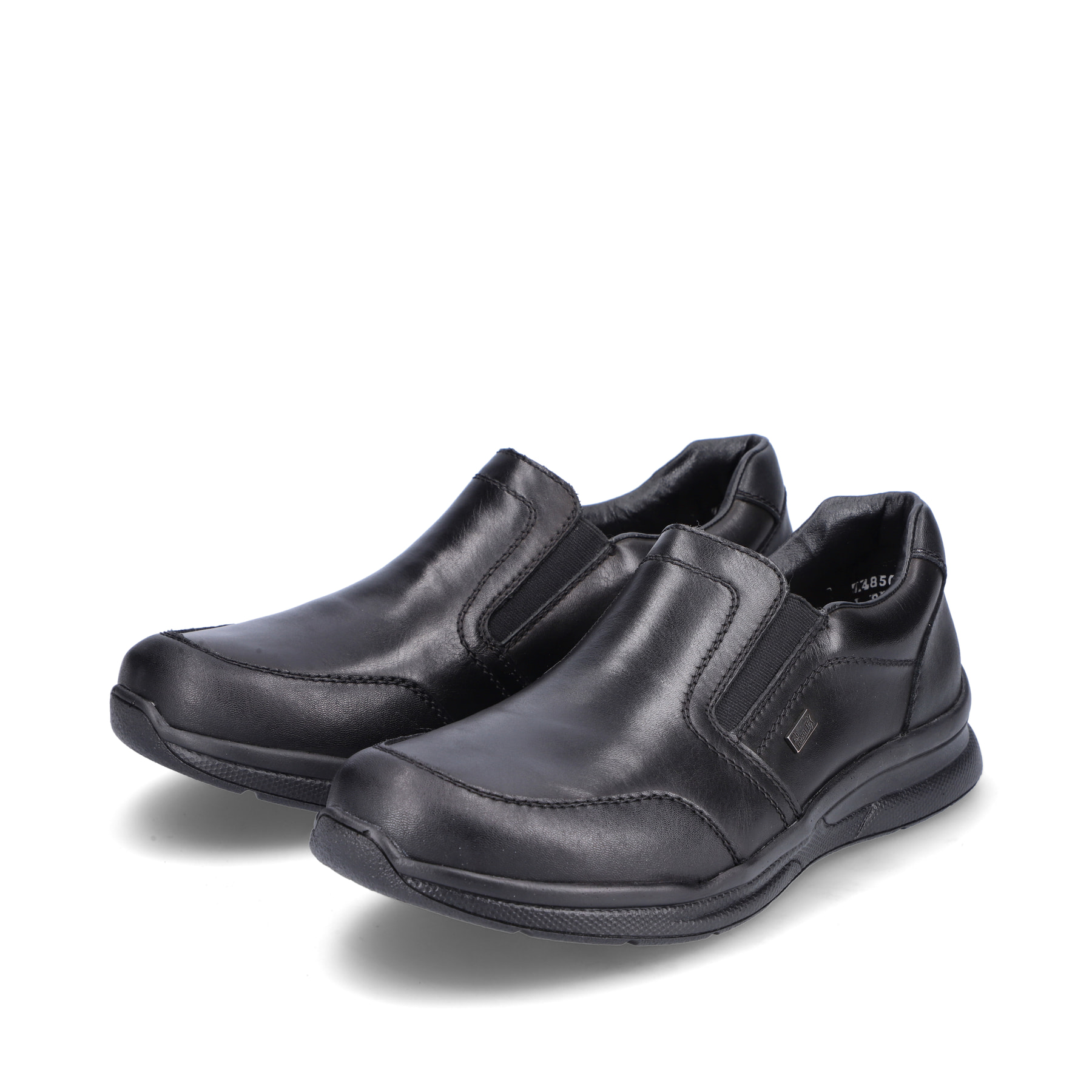 Rieker Herren Slipper glanzschwarz