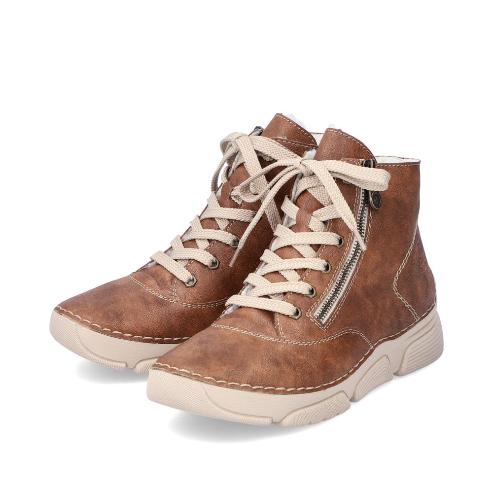 Rieker Damen Schnürstiefel kastanienbraun