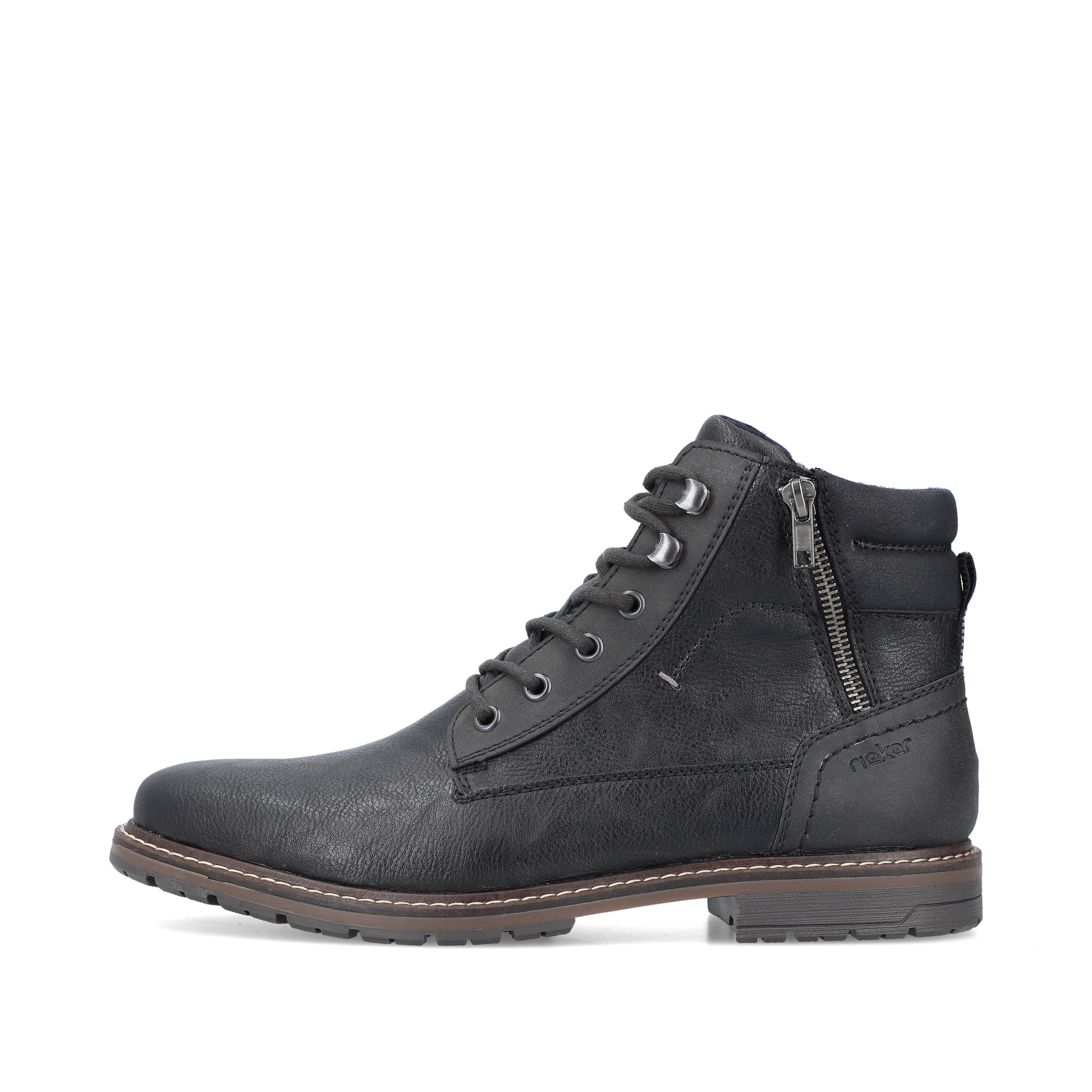 Rieker Herren Schnürstiefel graphitschwarz