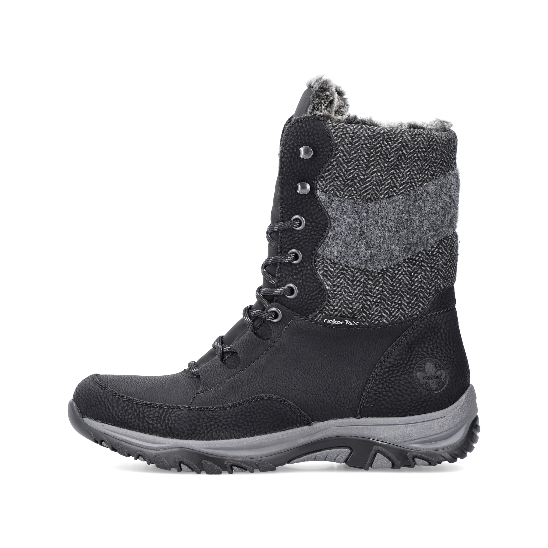 Rieker Damen Schnürstiefel tiefschwarz