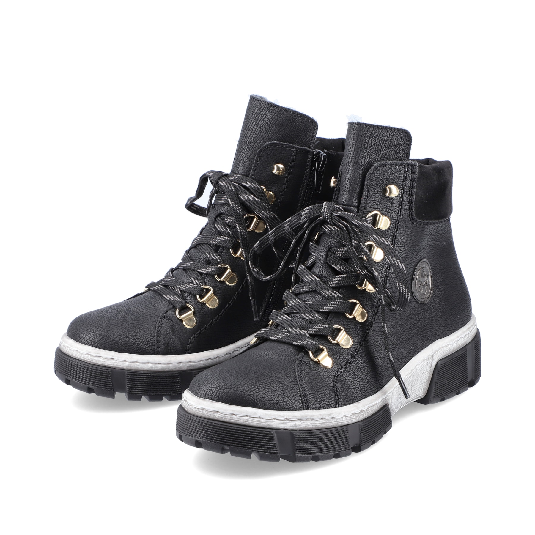 Rieker Damen Schnürstiefel tiefschwarz