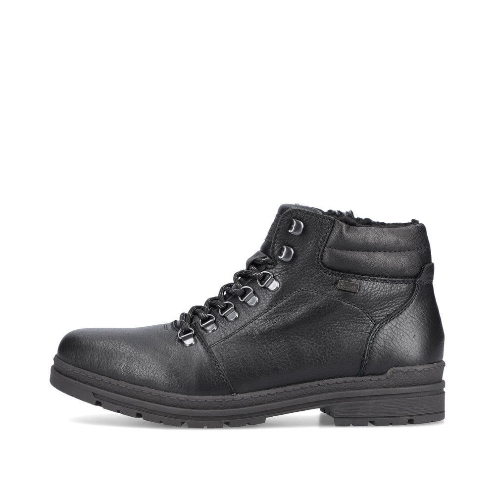 Rieker Herren Schnürstiefel glanzschwarz