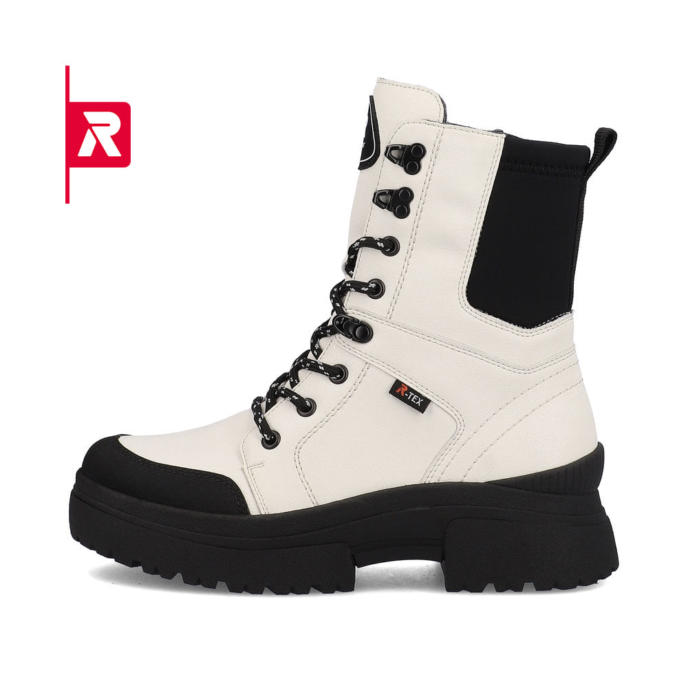 Rieker EVOLUTION Damen Stiefel snow-white deep-black