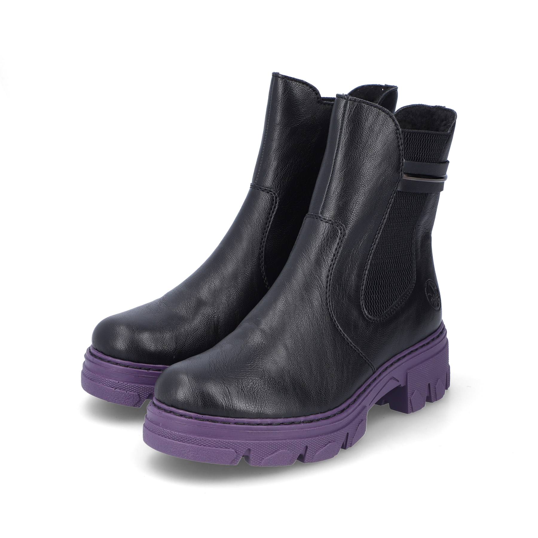 Rieker Damen Biker Boots nachtschwarz-purple