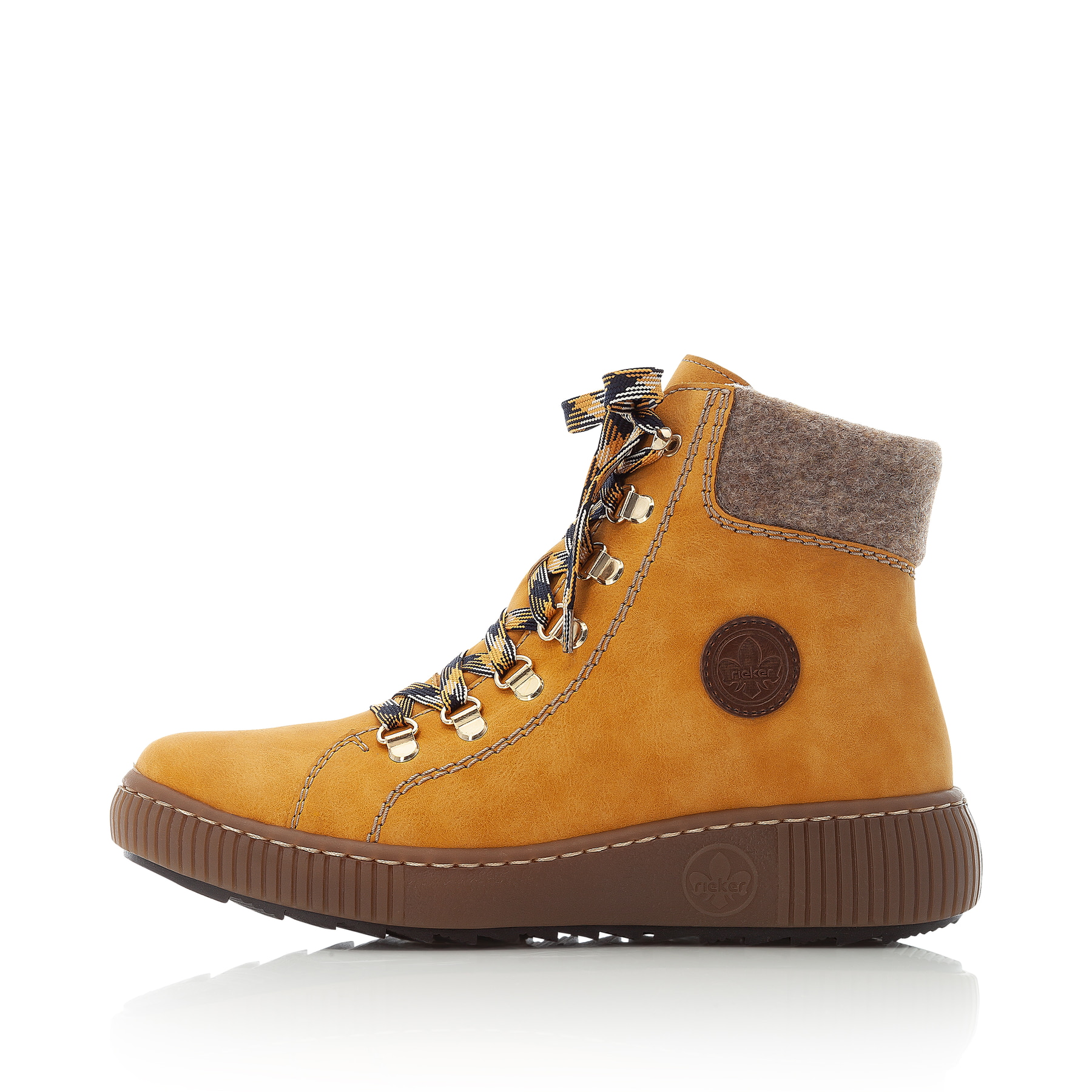 Rieker Damen Schnürstiefel sonnenblumengelb
