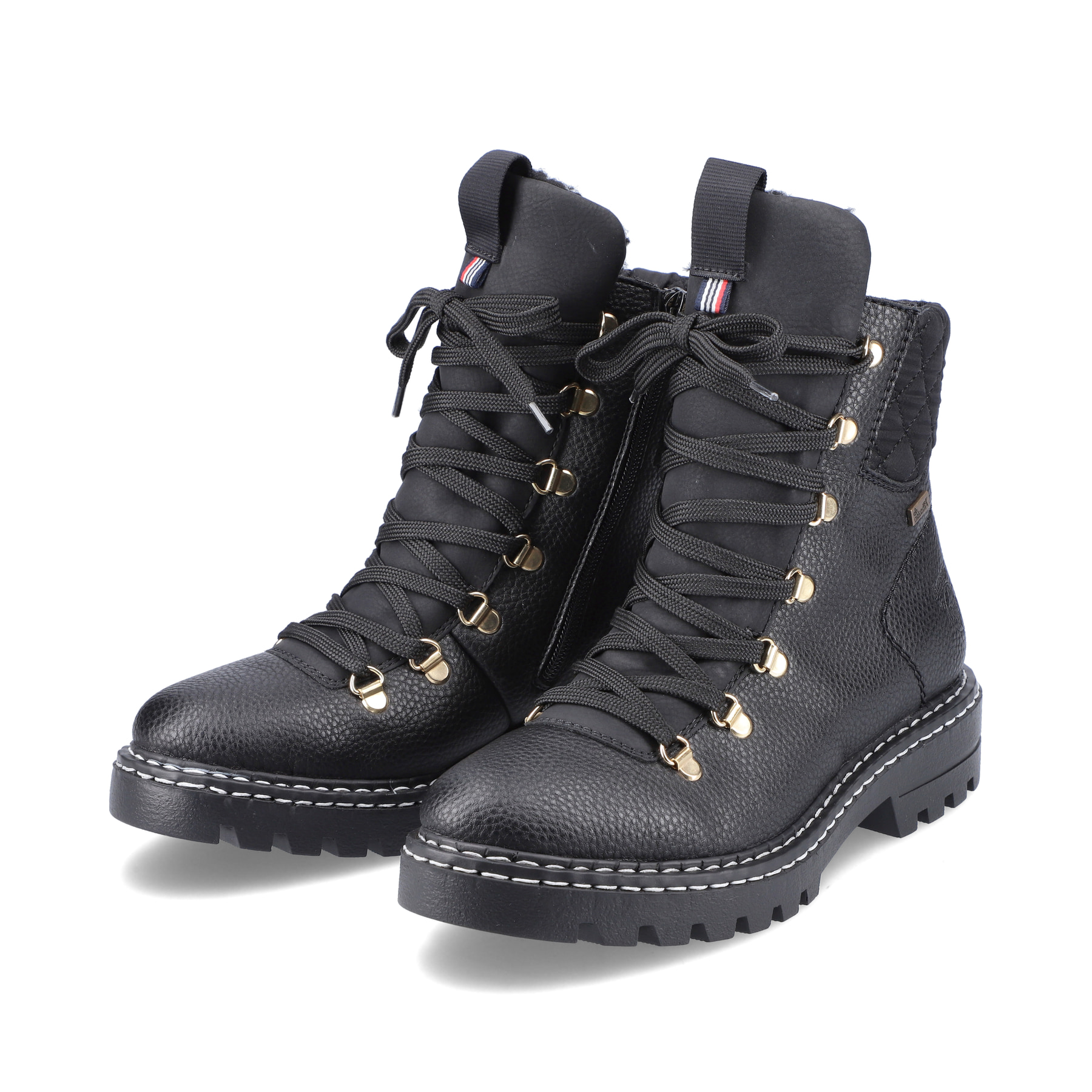 Rieker Damen Schnürstiefel tiefschwarz