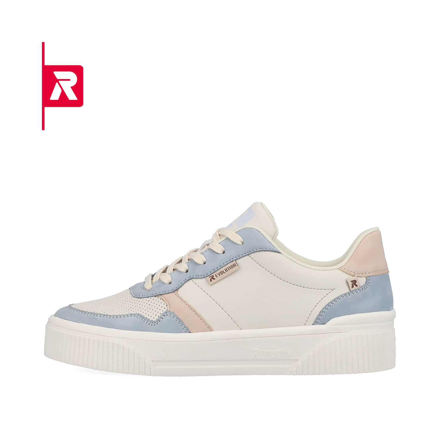Rieker EVOLUTION Damen Sneaker vanilla-white light-blue