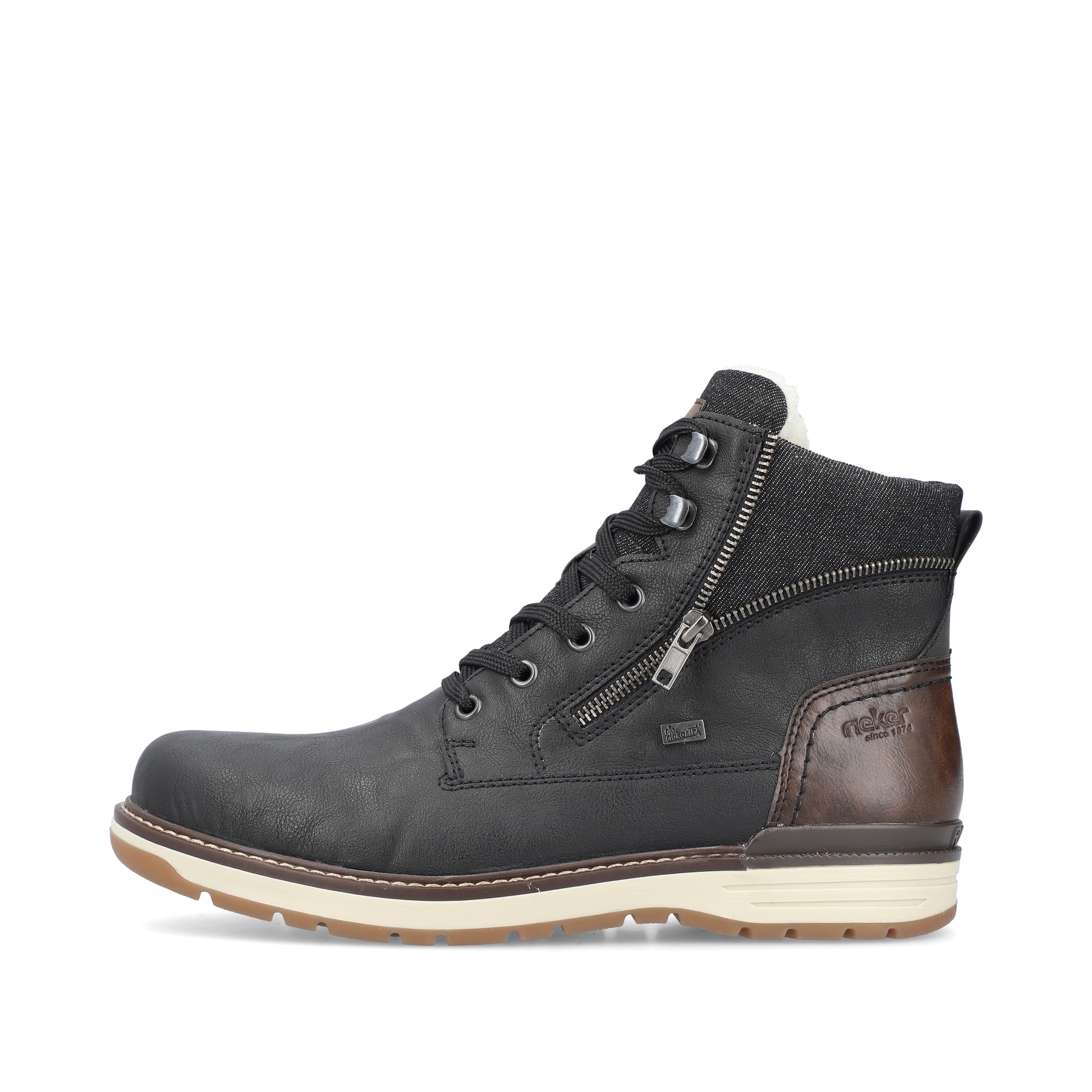 Rieker Herren Schnürstiefel nachtschwarz