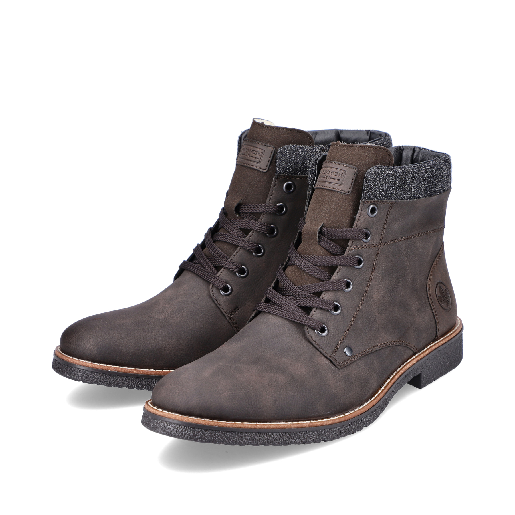 Rieker Herren Schnürstiefel tabakbraun
