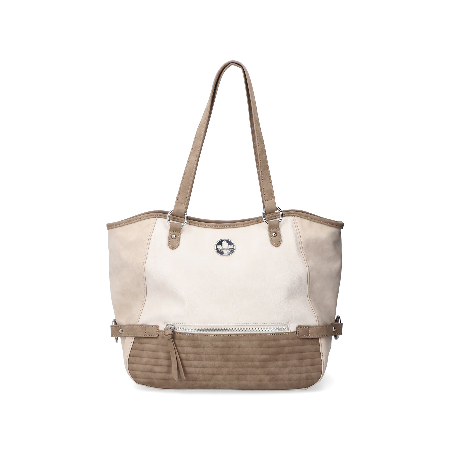 Rieker Damen Shopper perlweiss-nussbraun-rosé