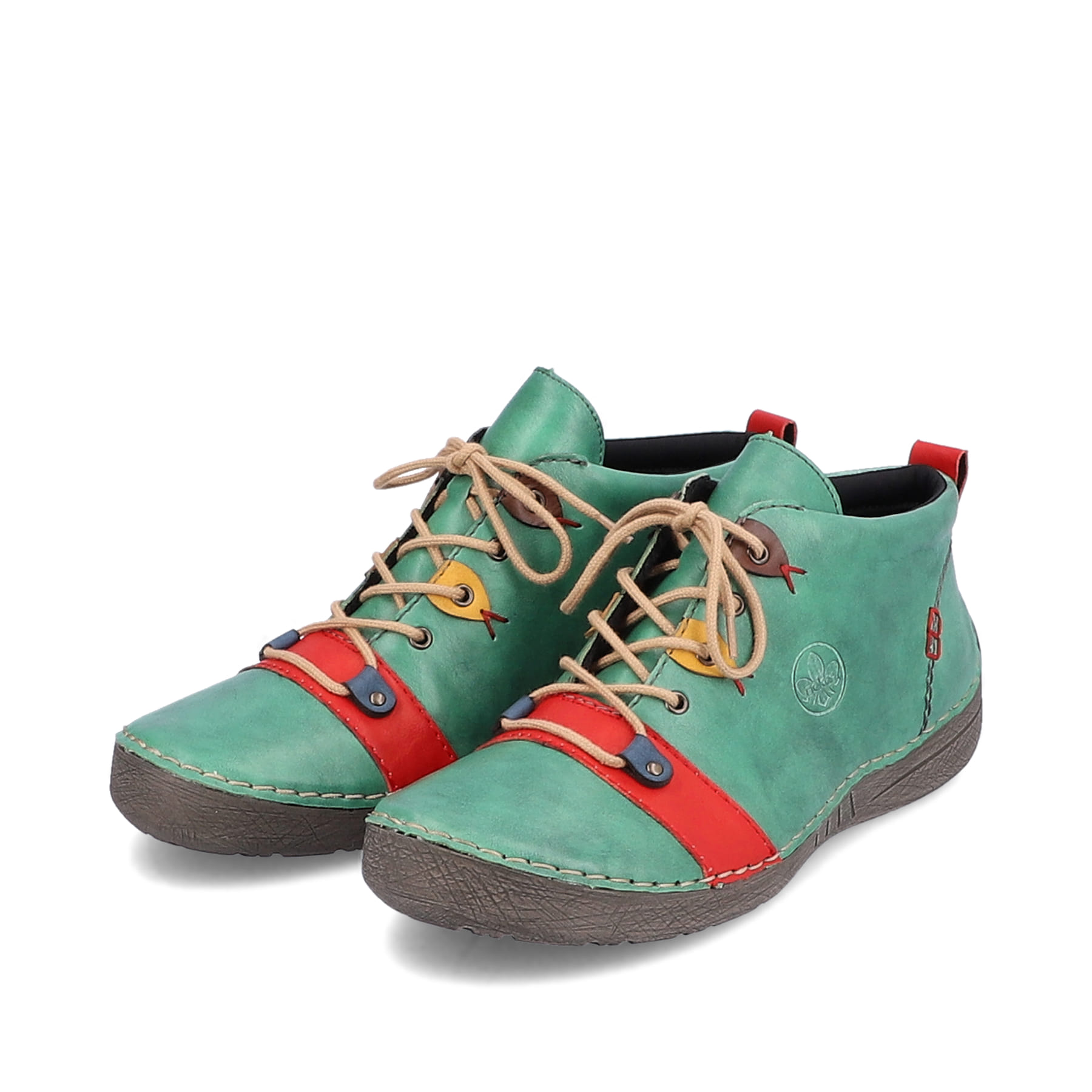 Rieker Damen Schnürschuhe smaragdgrün