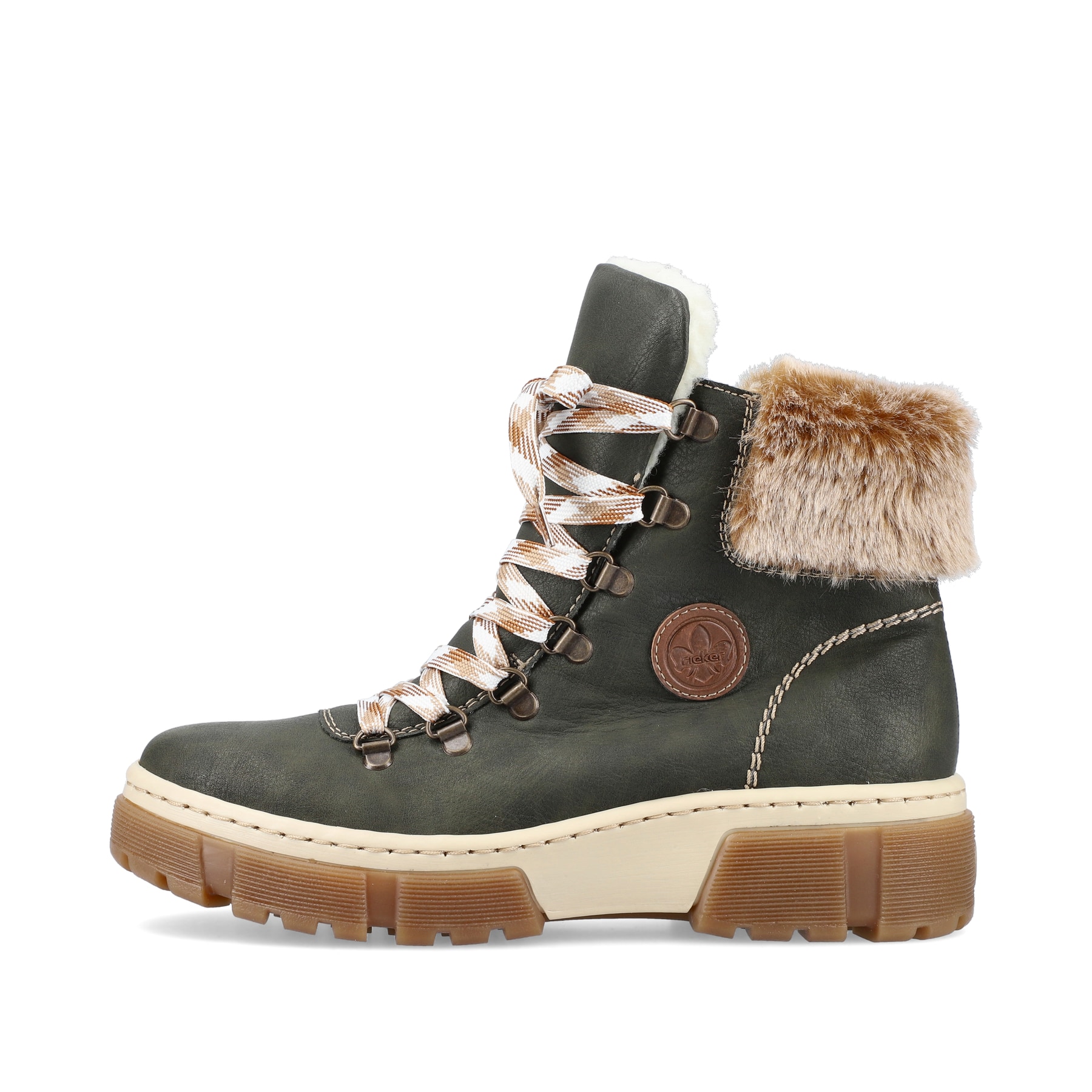 Rieker Damen Schnürstiefel moosgrün